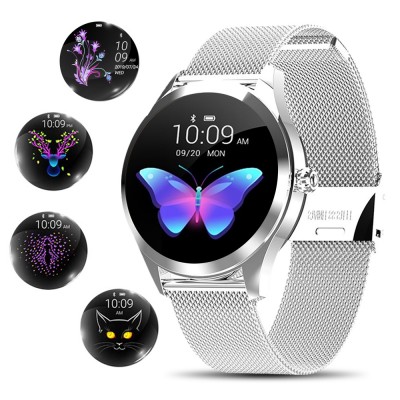 KW10 Smart Watch for Women, YOCUBY Novel/Stylish/Beautiful Smartwatch Bluetooth Fitness Tracker for Ladies with IP68 Waterproof, Female Period Tool, Heart Rate Sleep Monitor Calorie Counter Silver