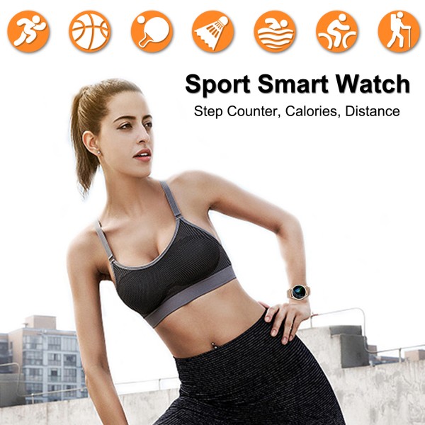 KW20 Smart Watch for Women,Bluetooth Fitness Tracker Compatible with iOS,Android Phone, Female Sport Smartwatch Calorie Counter Pedometer Lady Activity Tracker with Sleep Monitor, Heart Rate Gold