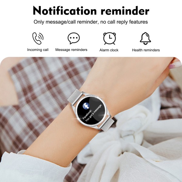 KW20 Smart Watch for Women,Bluetooth Fitness Tracker Compatible with iOS,Android Phone, Female Sport Smartwatch Calorie Counter Pedometer Lady Activity Tracker with Sleep Monitor, Heart Rate Silver